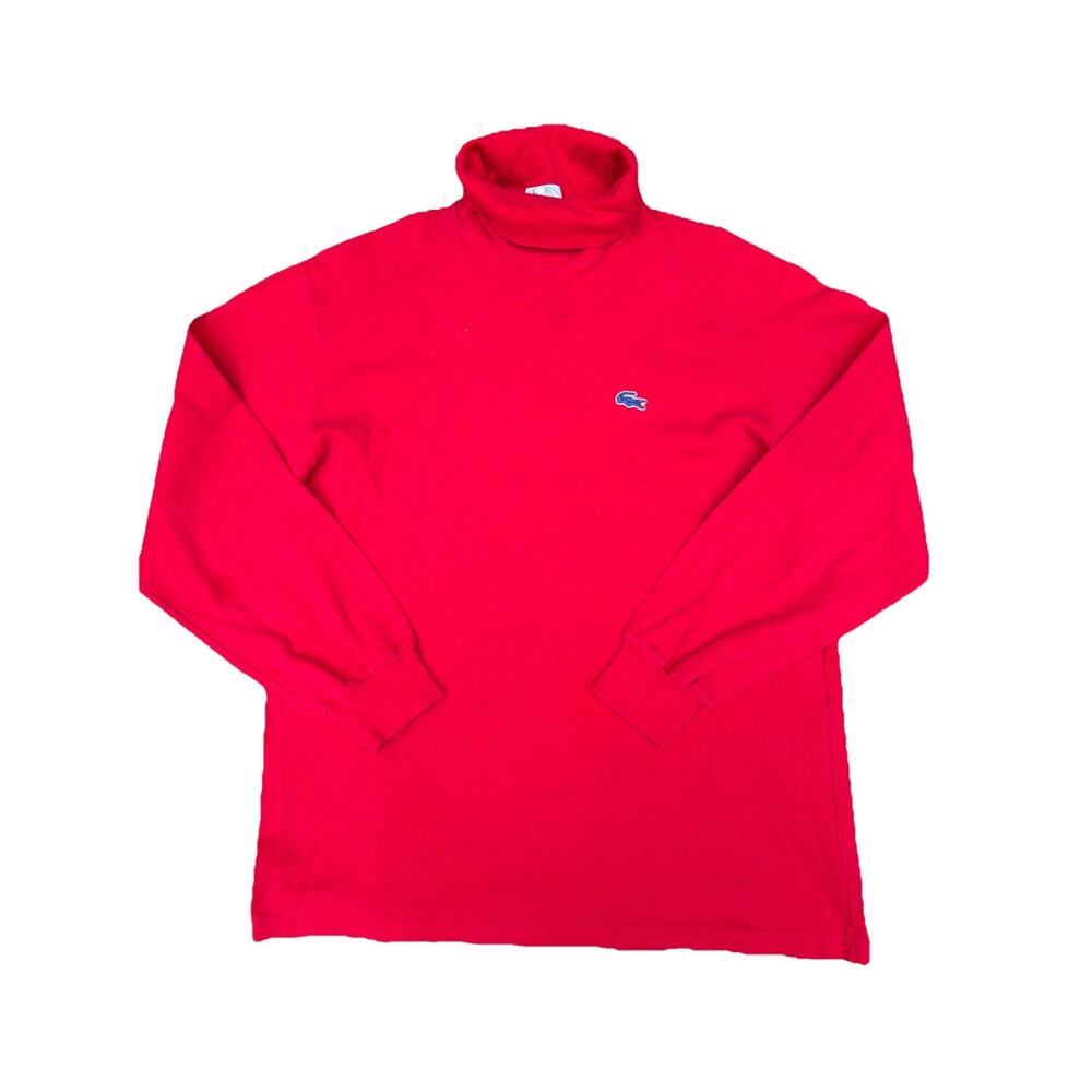 Lacoste IZOD Vintage Turtleneck Shirt Long Sleeve Cotton Made USA Blue Men's L